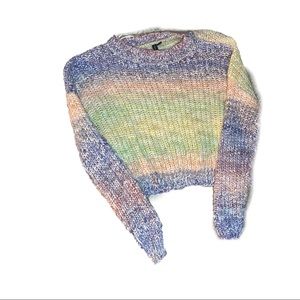 oversized but slightly cropped grandma style sweater